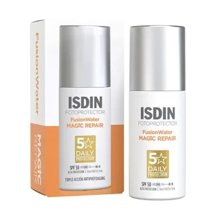 ضد آفتاب بی رنگ ترمیم کننده فیوژن واتر مجیک ایزدین، SPF50 مدل Repair