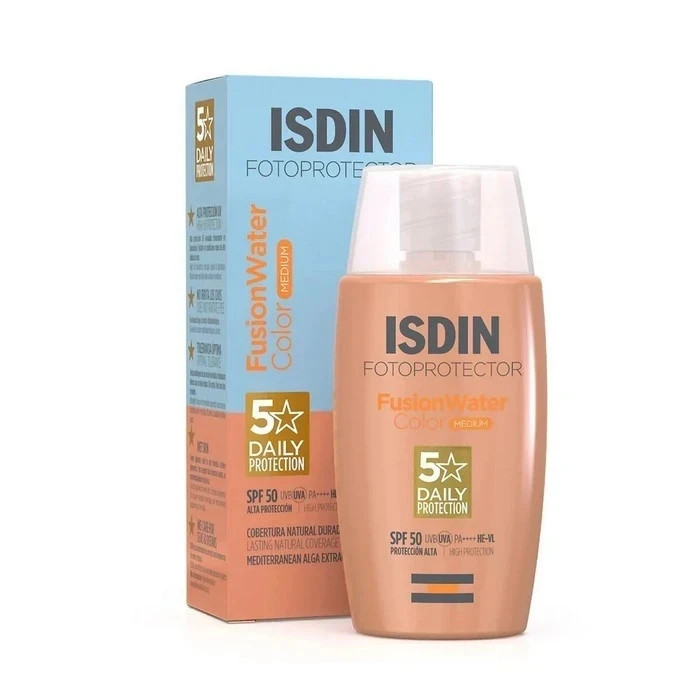 ضد آفتابایزدین_Isdin فیوژن واتر رنگی مدل مدیوم Mediumحجم 50میل