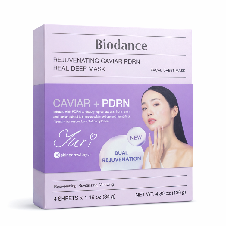ماسک ورقهای جوانساز خاویار و PDRN بایودنس 4عددی