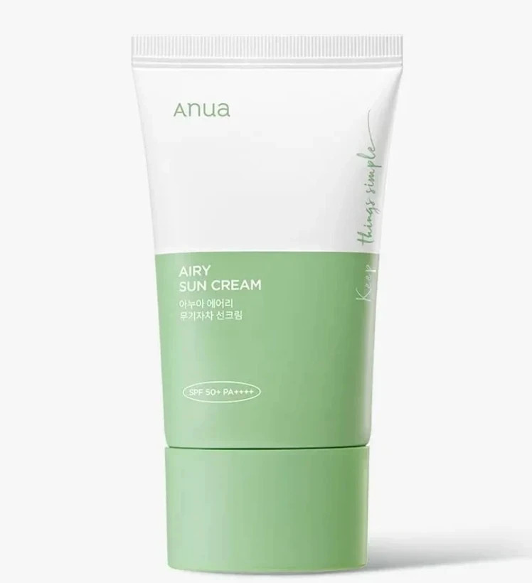 ضد آفتاب تسکین دهنده Airy Sun Cream SPF50 آنوا حجم ۵۰ میل
