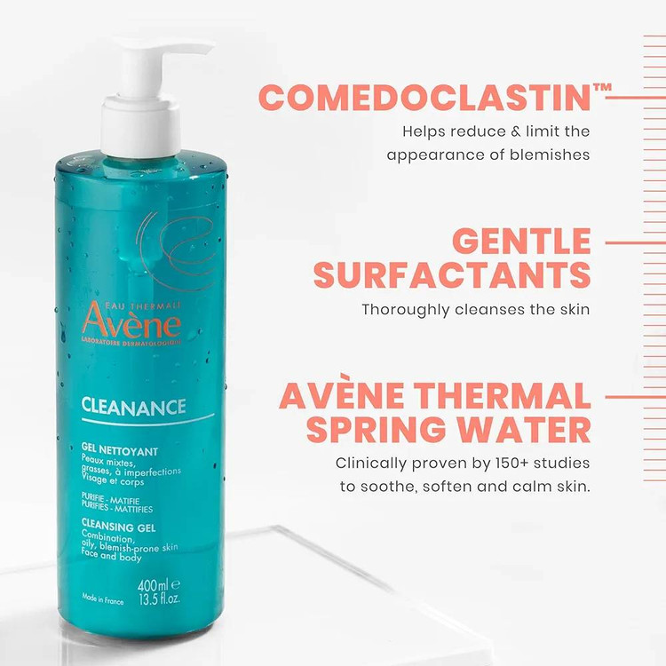 ژل شستشوی اون Avene Cleanance پوست چرب و مختلط حجم 400 میل